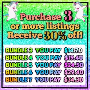 30% off bundles of 3 or more!!